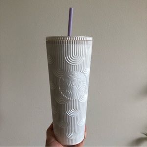 Starbucks 2023 White Pearl Shell Core Siren Scales Cold Cup Tumbler